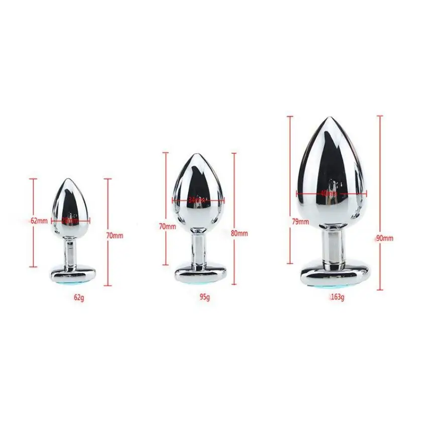 Butt Plug for Anal Plug Adult Sex Toy Heart Shape Diamond Base Metal Anal Plug Sex Toy for Women