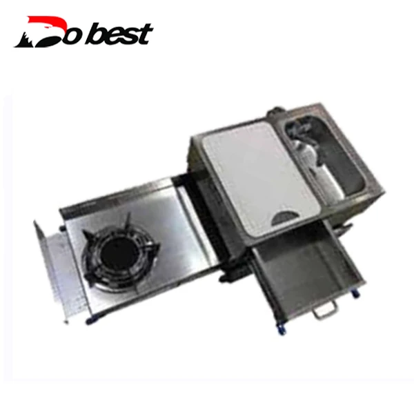 Caravan Kitchen RV Mobile Kitchen Camper Trailer Slide Out Kitchen with sink and stove