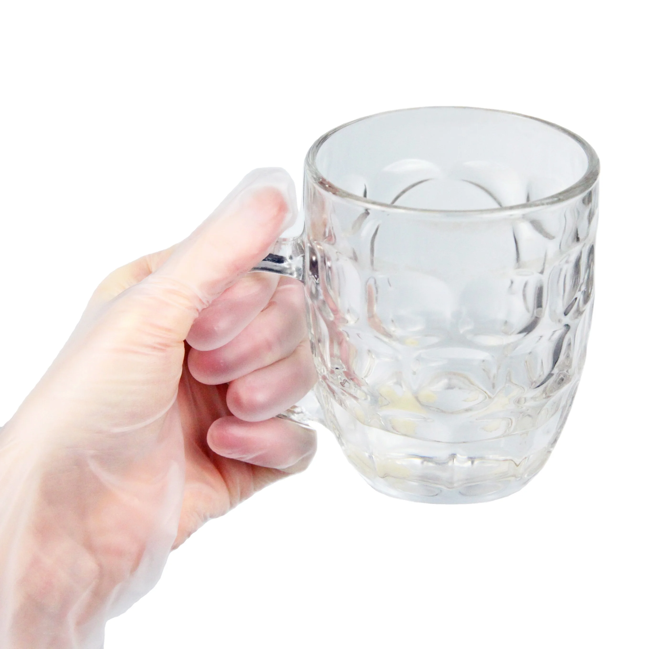 Disposable clear vinyl examination gloves