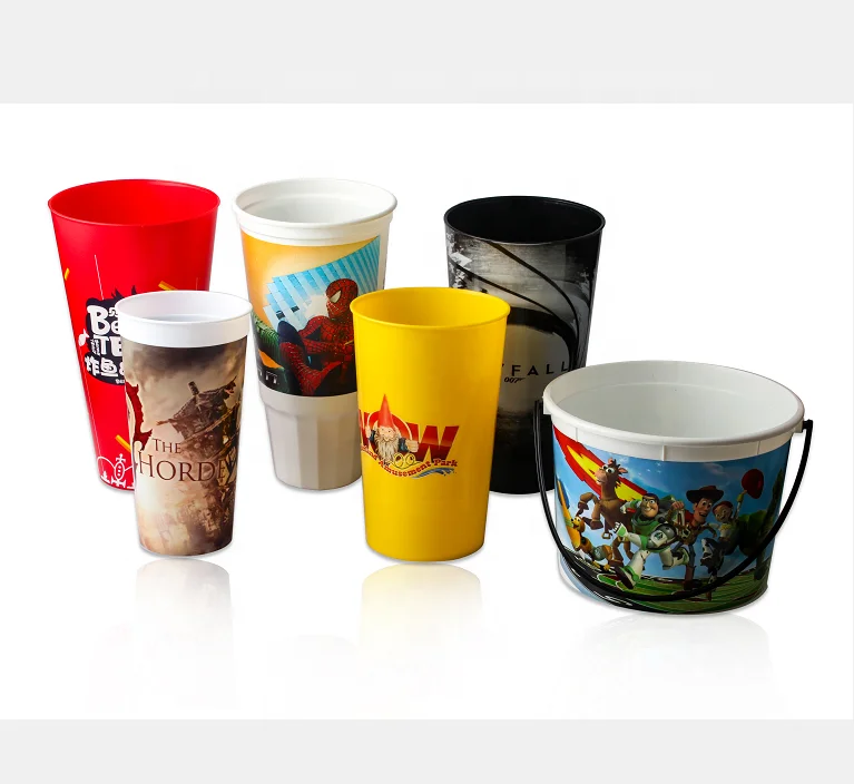 Oem Добро пожаловать BPA бесплатно 32 унц. IML Cinema чашки контейнер