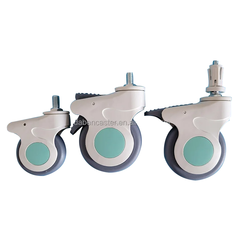 4 inch 100mm TPR wheels Medical Caster expansion sleeve fitting Hospital wheels