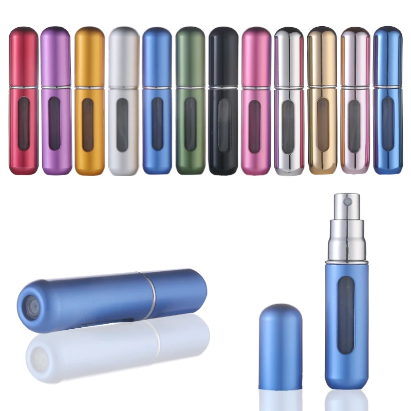Portable 5ML Glass Aluminum Bottle Cosmetic Container Travel Mini Pocket Perfume Atomizer Refillable Perfume Spray Bottles