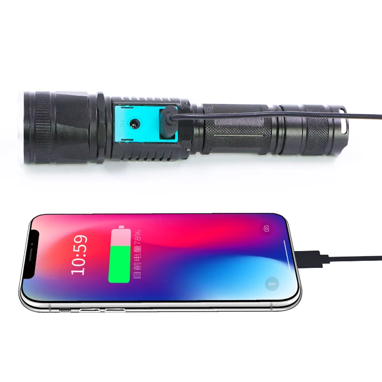 Outdoor camping Led Flash lights super bright hunting torches USB chargeable T6 Flashlight