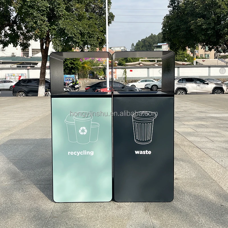 New design commercial trash cans recycle waste bin outdoor park dust bin outdoor trash can