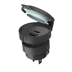 Двойной 2 порта Usb Qc 3 0 и Тип C Pd Dc розетка 12 В электрическая автомобильный перезаряжаемый утапливаемый разъем для сиденья автобуса автомобильное