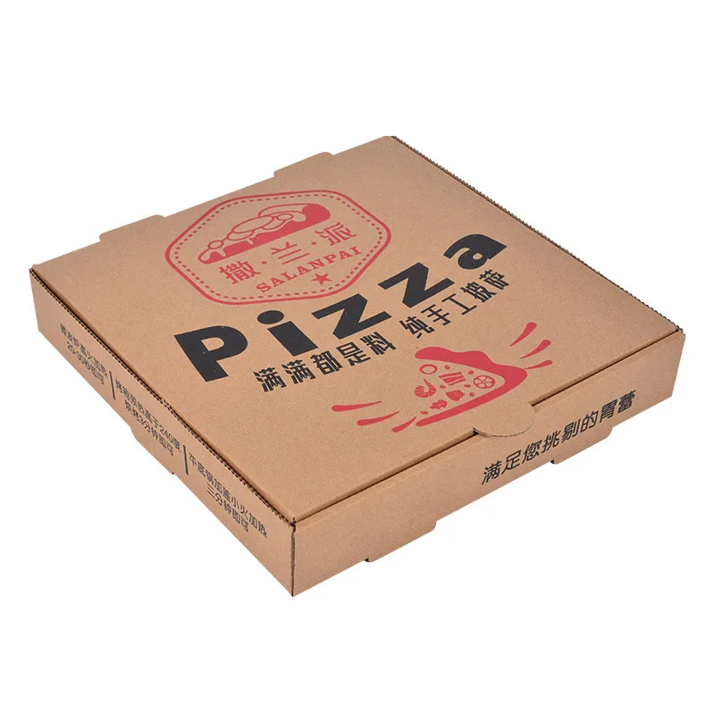 Gloss Lamination Custom Printed Italian Kraft 12-Inch Rectangle Pizza Boxes Recyclable Food Packaging Gold Foil Embossing