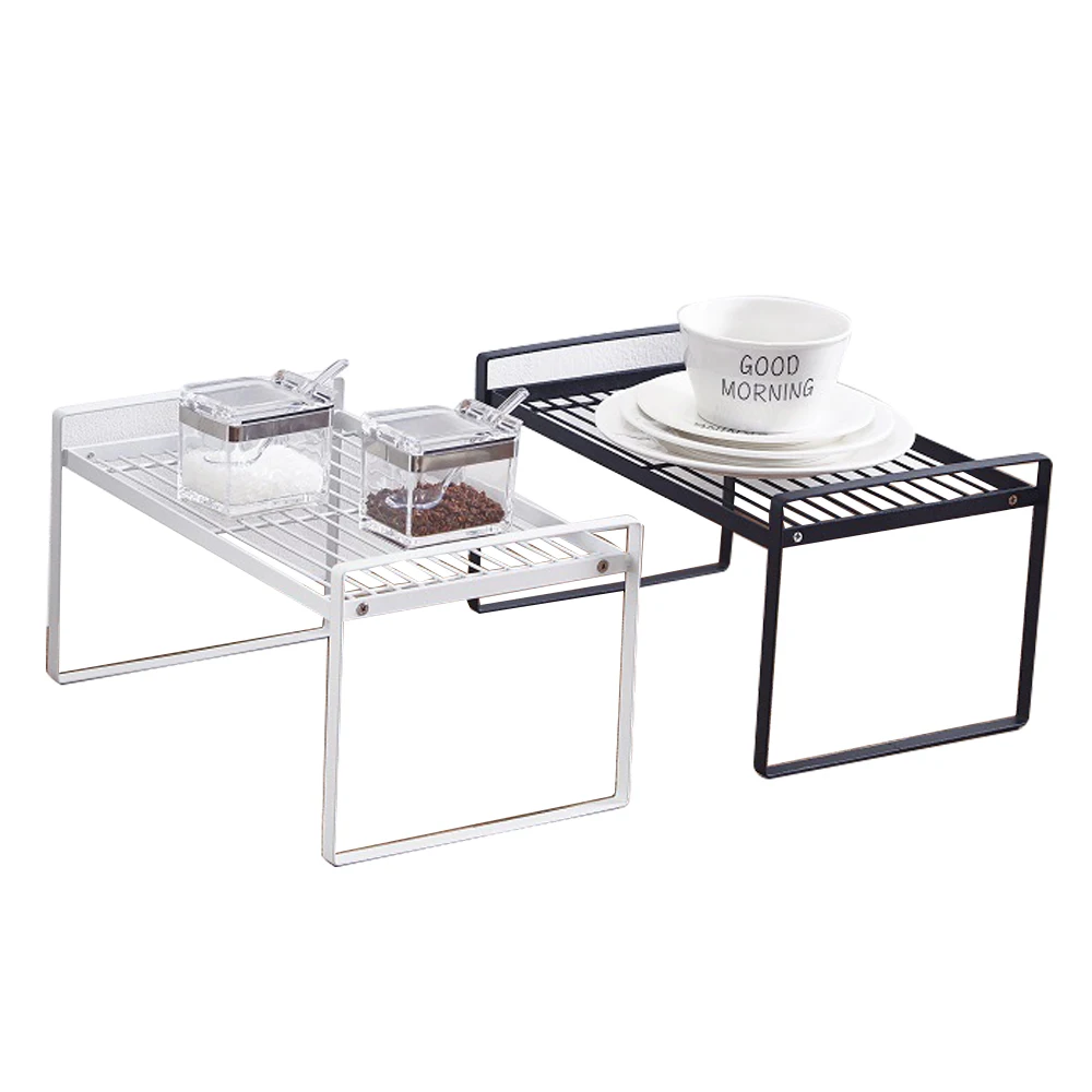 
Household White & Black Single-Layer Metal Spice Rack Organizer For Cabinet 