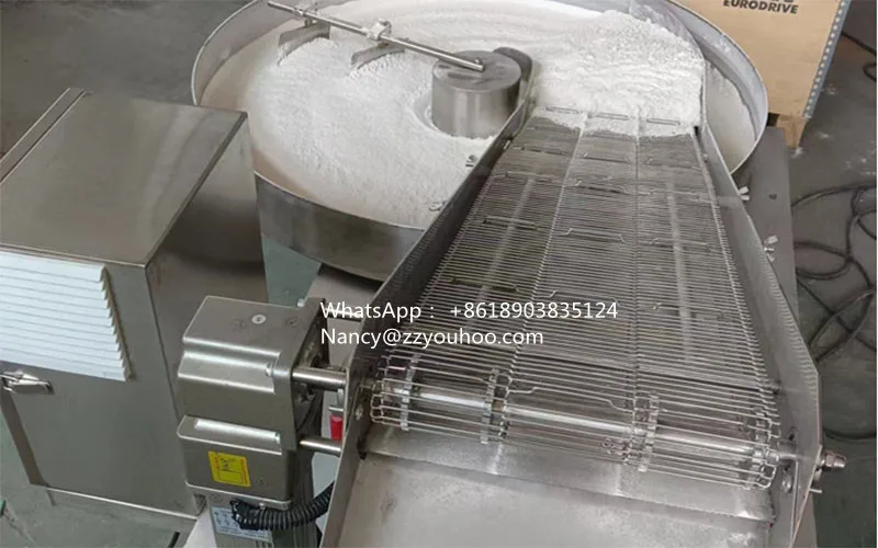 Commercial food cake powder coating machine sesame cake coating flour wrapping machine daifuku mochi machine