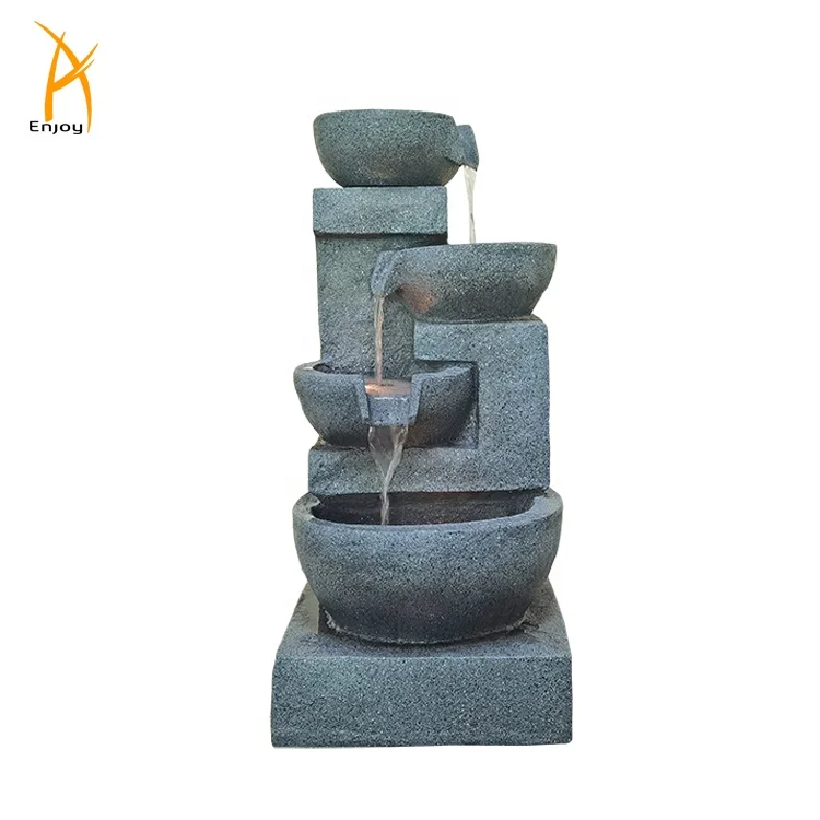 Hot sales 4 tier garden decorative resin water fountain