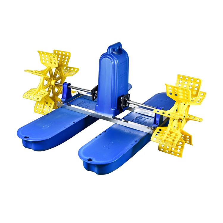 Shrimp Pond Paddlewheel 4 Spline 304 Stainless Steel 0.75Kw 220V Two Impellers Paddle Wheel Aerator Machine