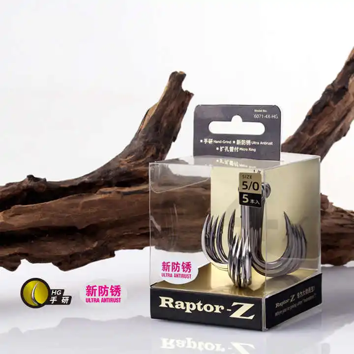 BKK 6 #2 #1 #2/0 5/0 6071 4x Hg Raptor Z Ультра Антикоррозийная сильная круглая изогнутая игла Bkk форсированный тройной рыболовный крючок
