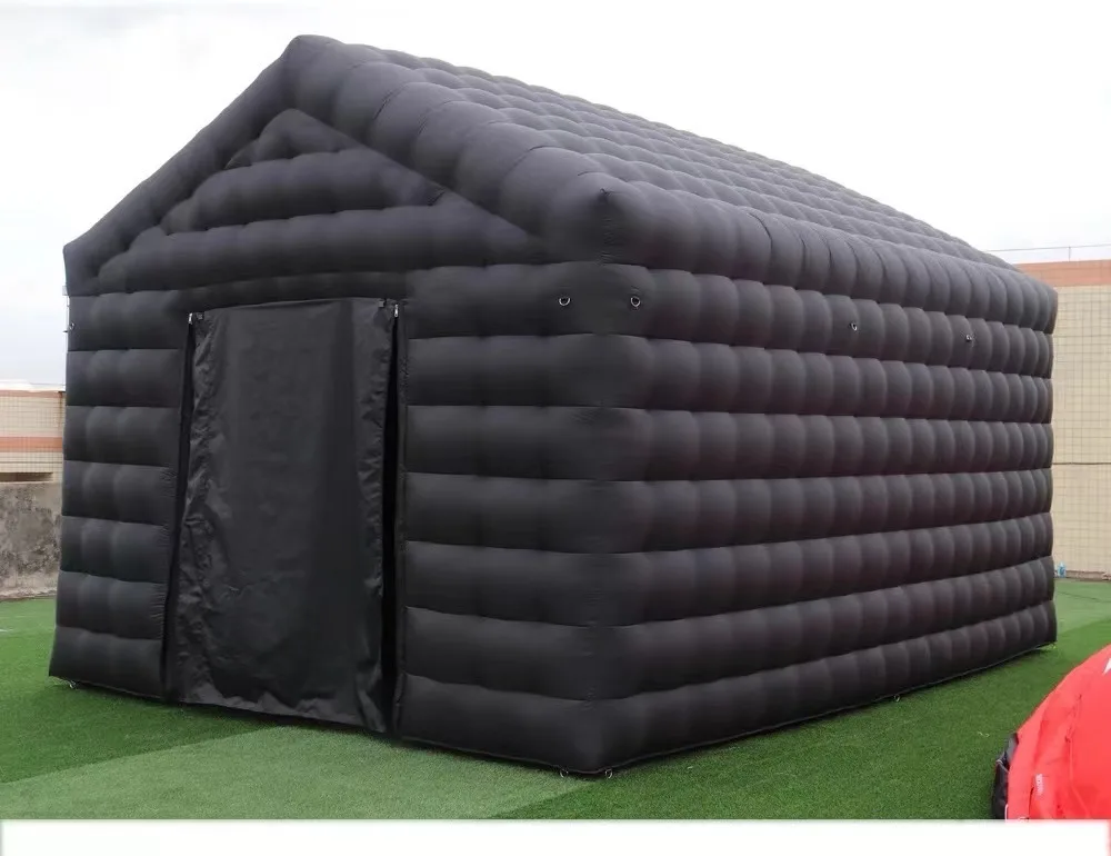 High quality factory direct portable  sales LED light nightclub party cube black inflatable disco tent