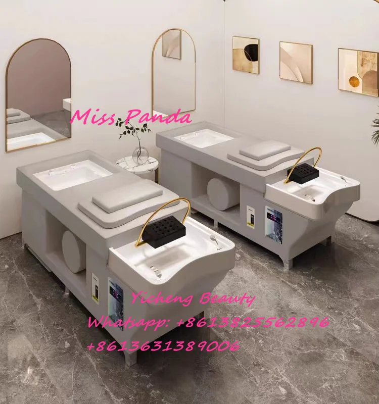 Yicheng Beauty Modern Thai Style Spa Head Water Therapy Beauty Hair Salon Shampoo Bed Professional Hair Shampoo Bed for Sale