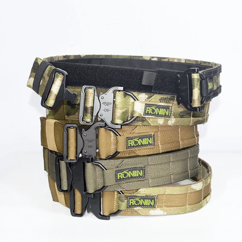 Tactical Belt 1.5 Inch Waist Belt Adjustable Style Nylon Webbing Rigger Belt with Quick-Release Gear Clip Metal