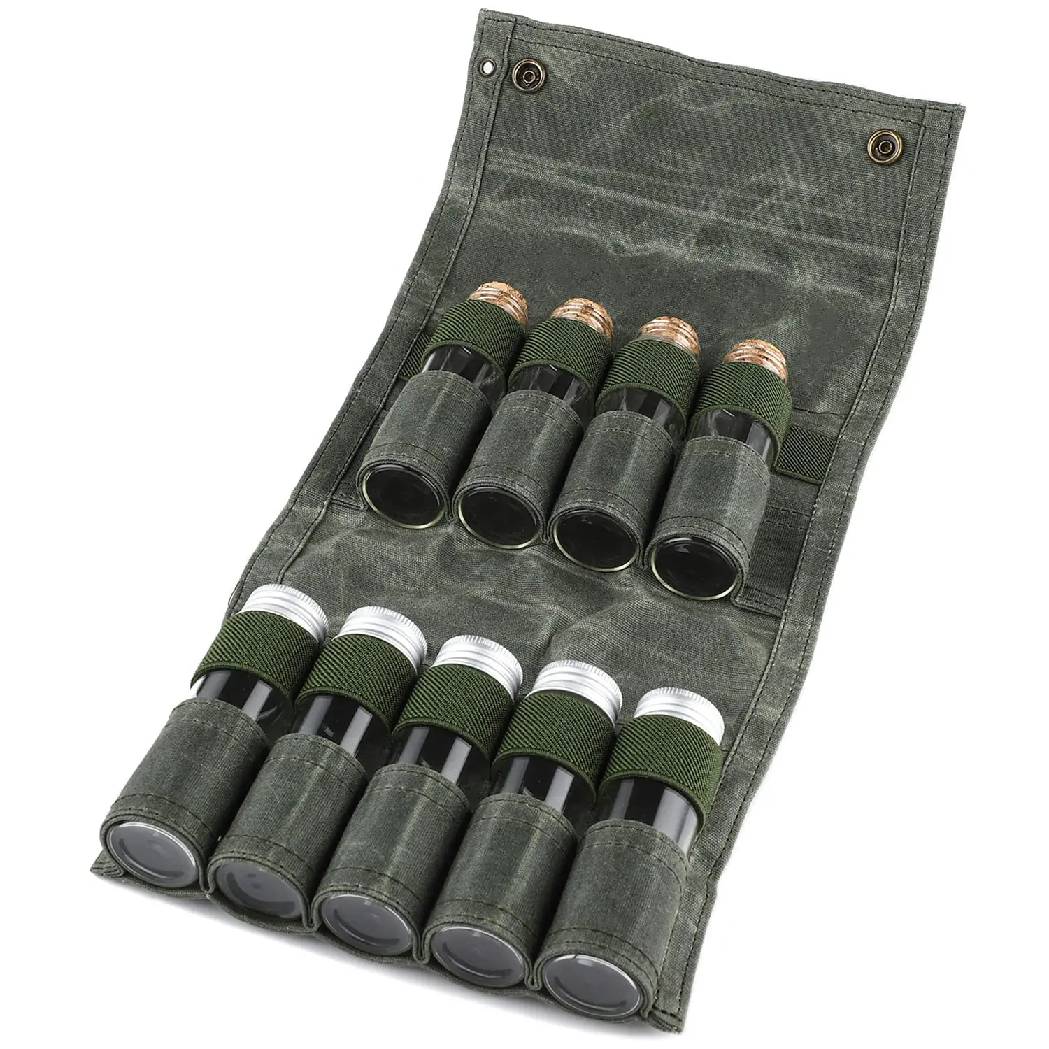 Reihey Outdoor glass spice jar set 9 spice jars with portable spice bag kit