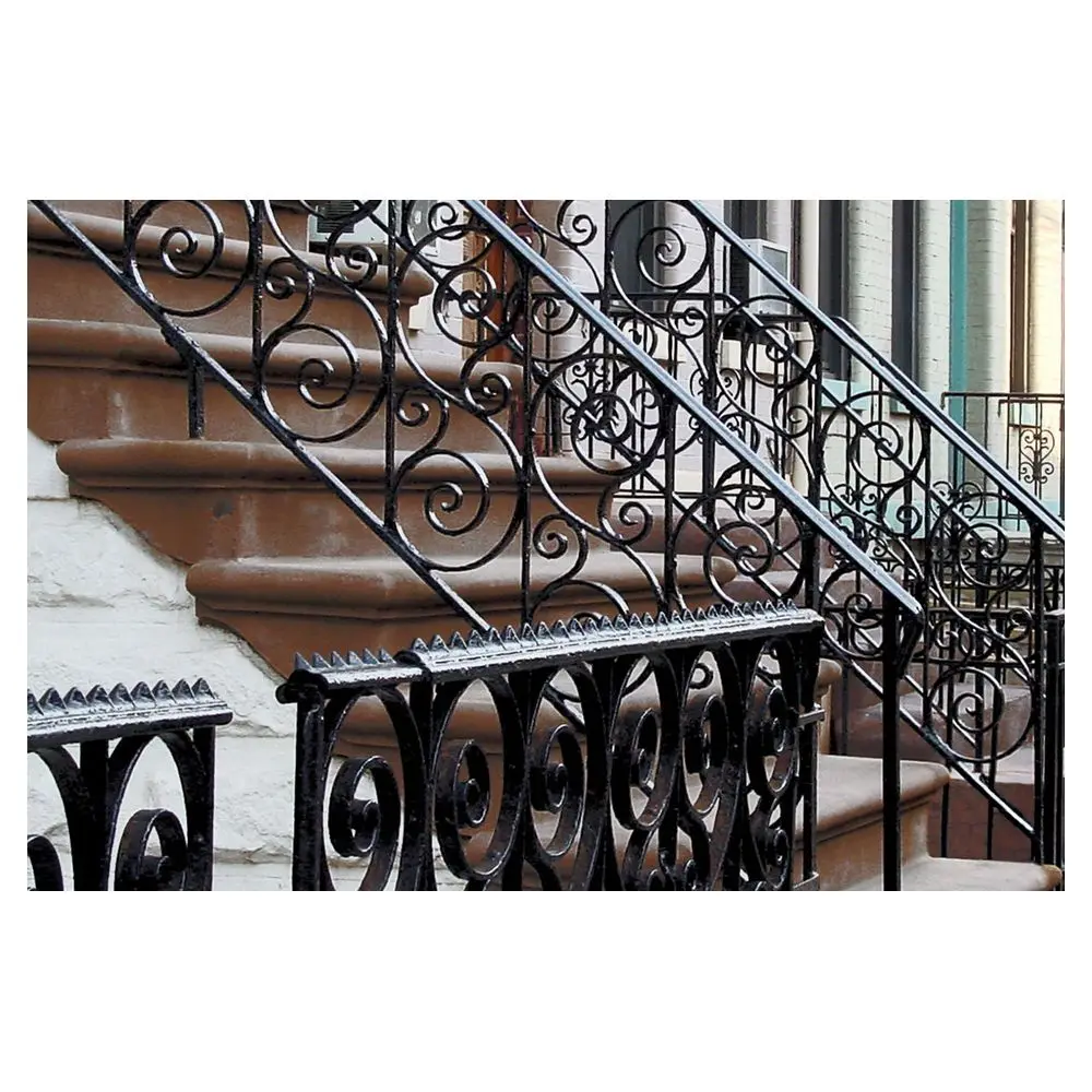 Orient Luxury Customized Classical Staircase Balusters Hand Forged Antique Steel Scrolls Design Security Wrought Iron Railing