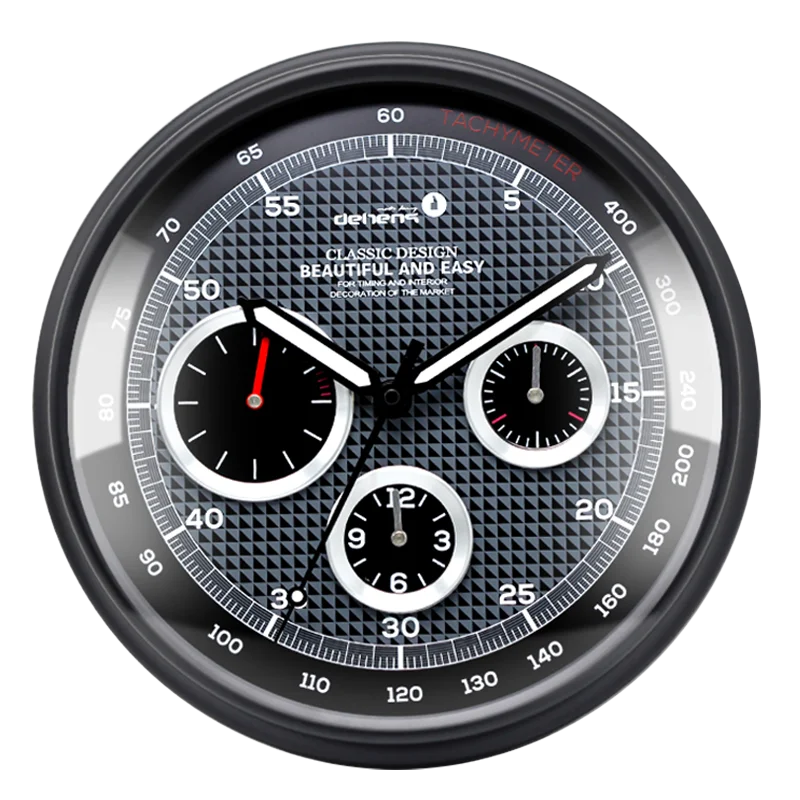 Deheng 13 inch  wholesale decorative wall clock luxury wrist watch wall clock with thermometer