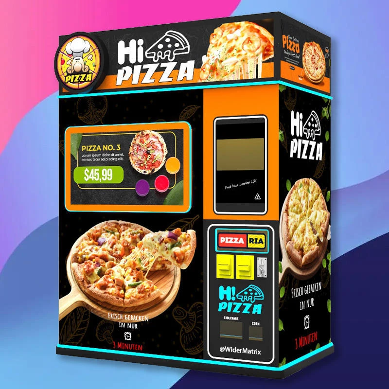 Smart Touch Screen Pizza Vending Machine commercial fully automatic outdoor hot fresh fast food self service