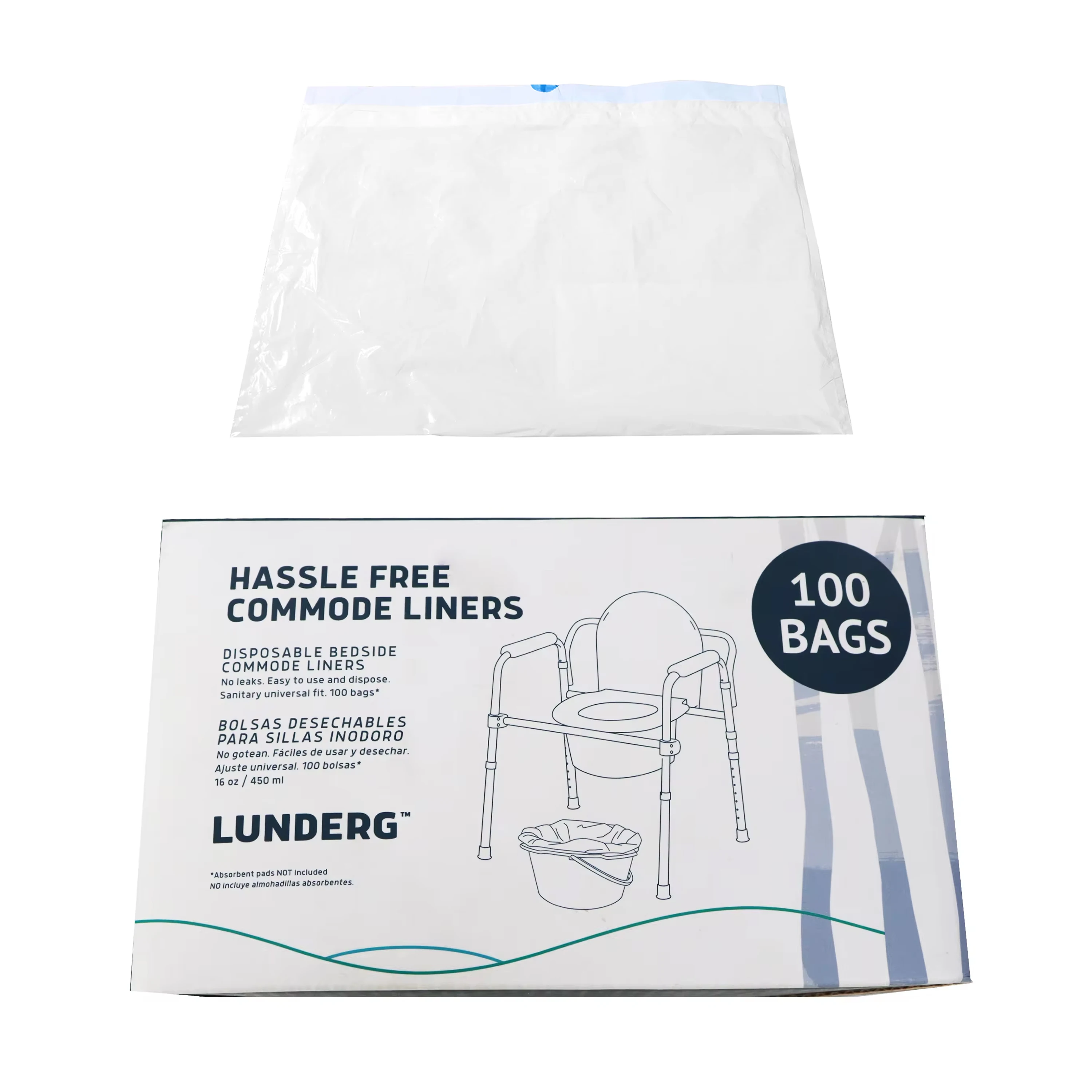 Best Price Drawstring Splash Proof Bedpan Liner Absorbent Polymer Chemical Absorbent Pads Commode Liners