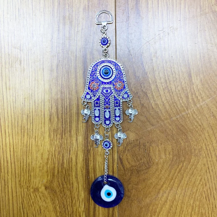 Elephant Charms Other Home Decor Turkish Jewish Evil Eye Pendant Decor Judaica Hamsa Hand of Fatima Decorations for Home