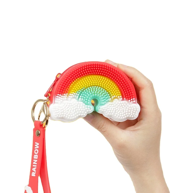 Supercute Mini Silicone Coin Purse Children Customs Kids Promotional Keychains Coin Purse Wallet