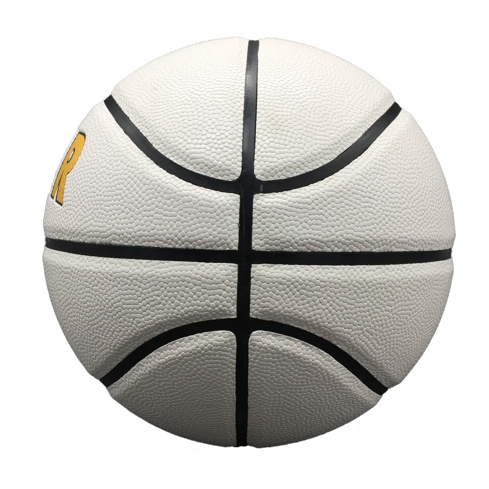 2021 Custom white leather basketball and Professional Custom Printed Logo