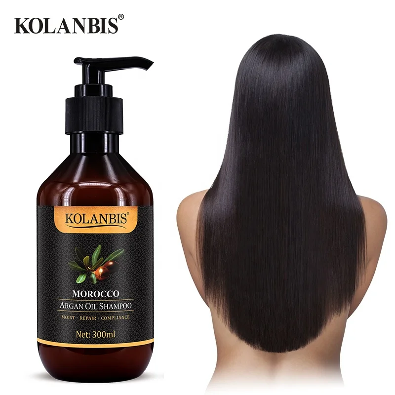 
KOLANBIS Salon Morocco Argan Oil Black Curler Hair Glitter Bling Washing Shampoo Beauty Custom Plastic Packaginging Wash Supply 