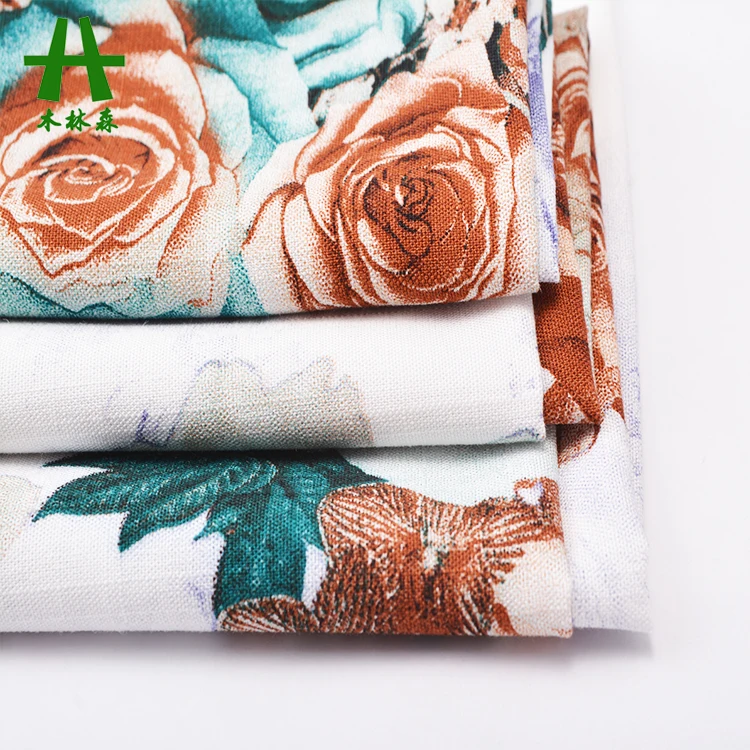 Mulinsen Textile Plain Dyed Woven Bamboo Imitation Digital 30s Rayon Viscose Challis Fabric