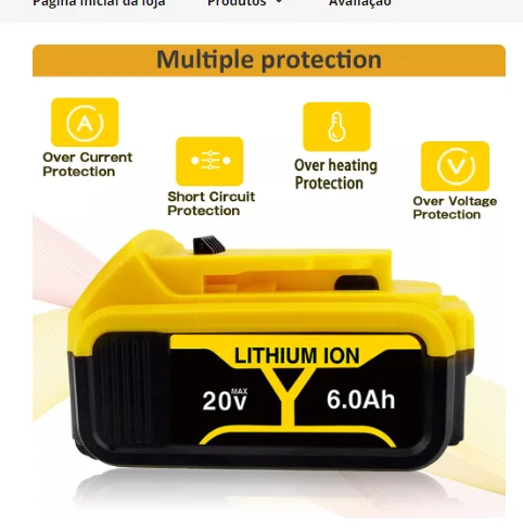 Rechargeable Battery DCB609 20V 4.0Ah 6.0Ah  for Dewalt Screwdrivers Drills, Screwguns, Tungsten Carbide Screwdrivers