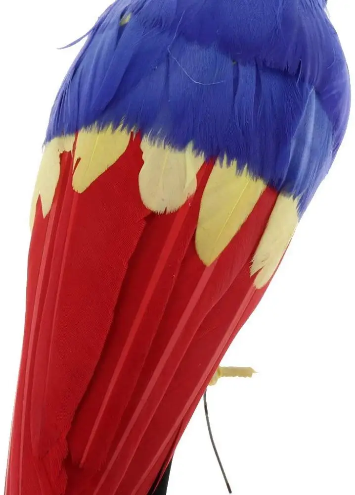 Decorative Feather Parrot Model Artificial Bird Statue Macaw Figurine Fancy Dress Props Home Park Garden Tree Ornament Decor #H
