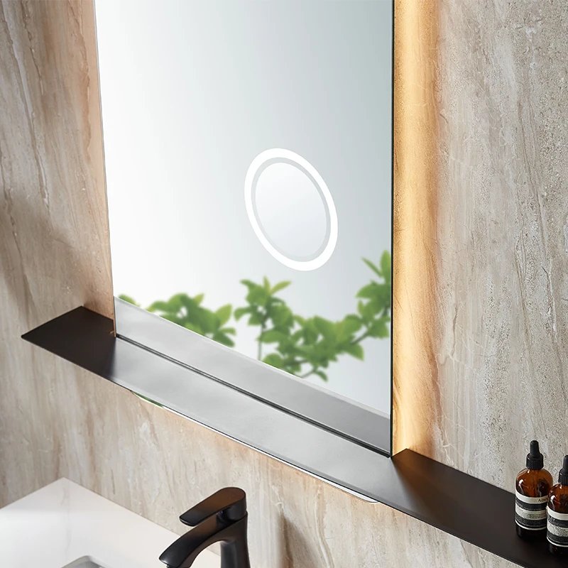 Custom Aluminum Alloy Round Framed Wall Mirror Bathroom Vanity Decoration Frameless Mirror With Led Light