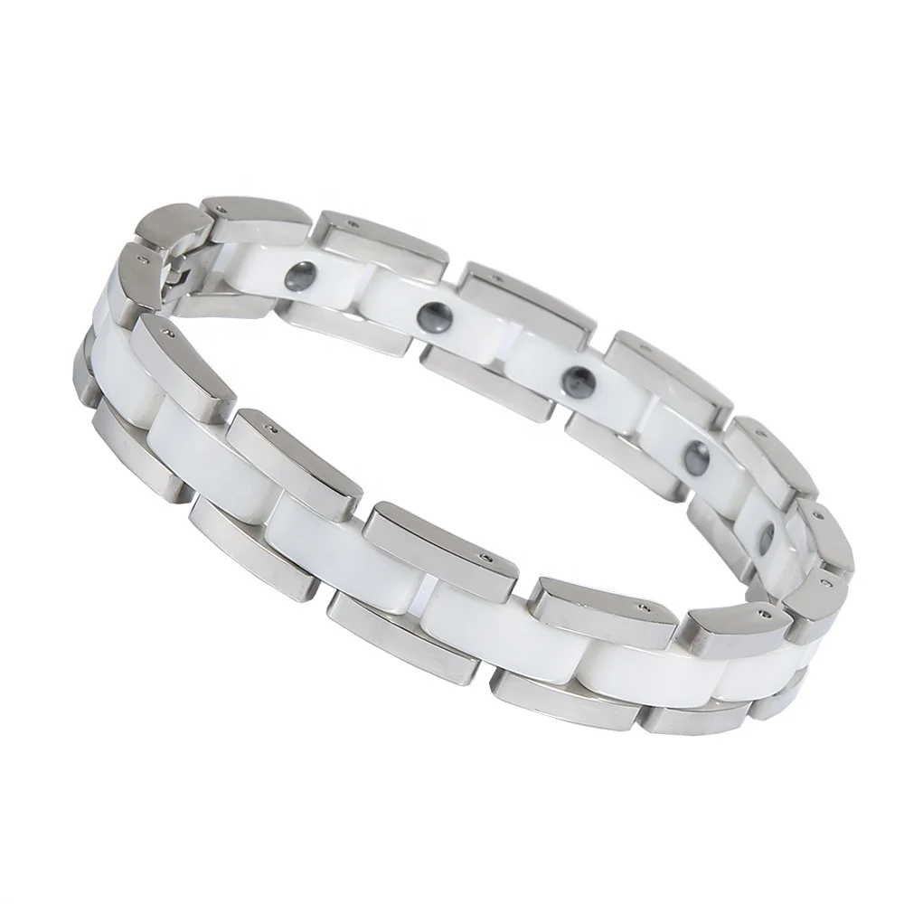 New stainless steel ceramic magnet negative ion energy bracelet lovers gift spot wholesale.