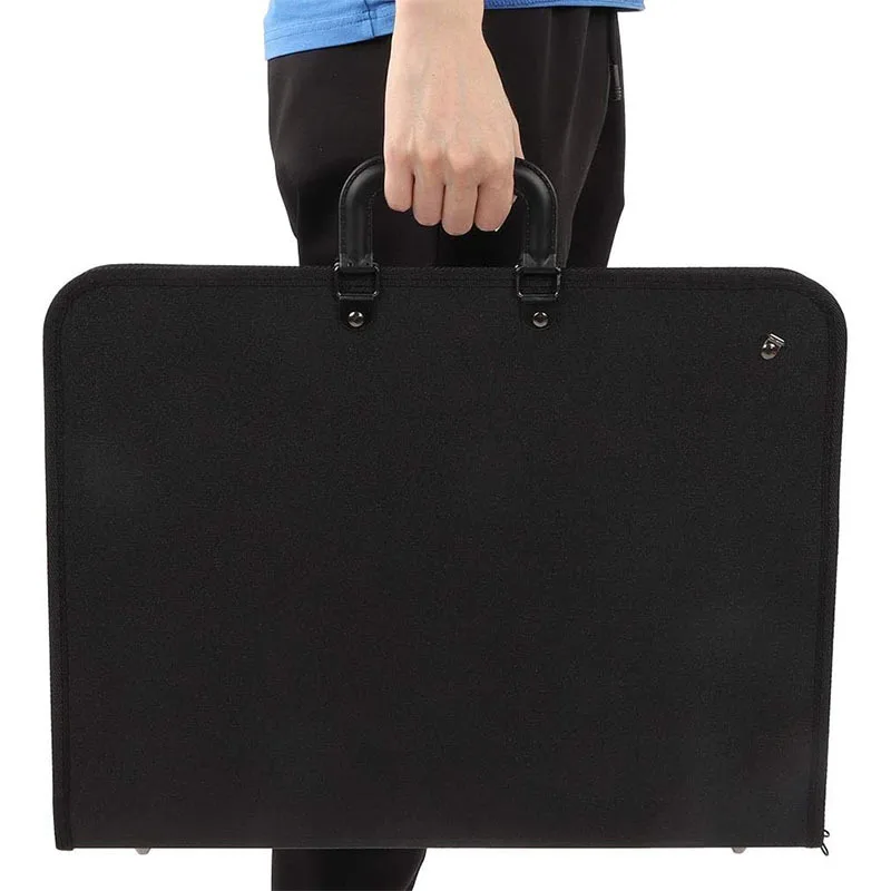 A3 Size PP Plastic Carrier Artist Drawing Storage Bag Organizer Tote Folders with Handle Oxford Art Portfolio Bag