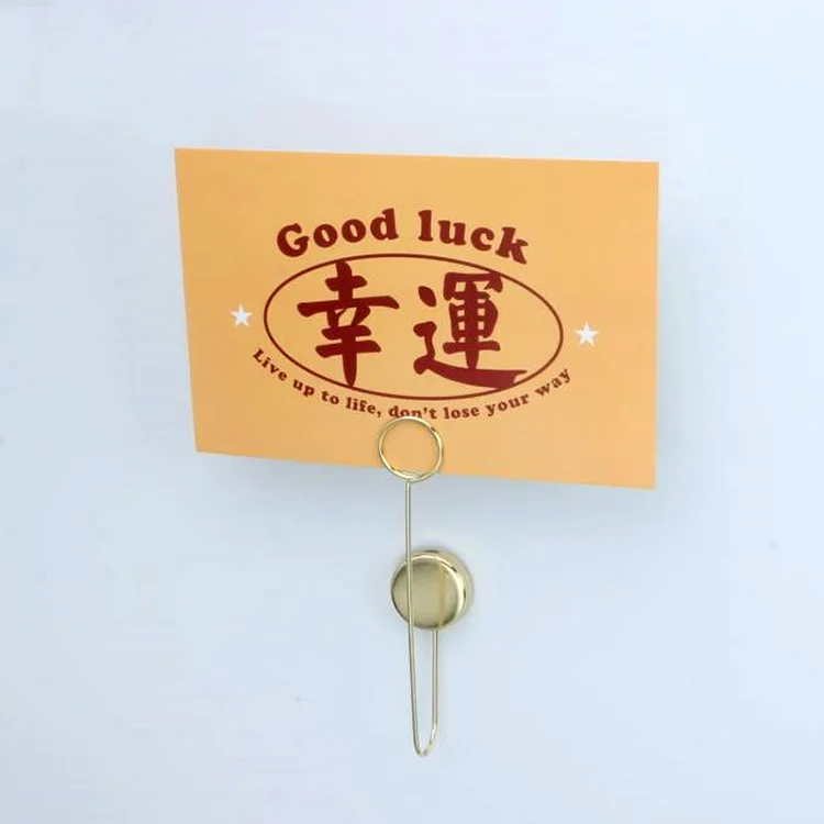 NEW item Creative hole-free wall metal stickers note clip wall display photo message memo clips