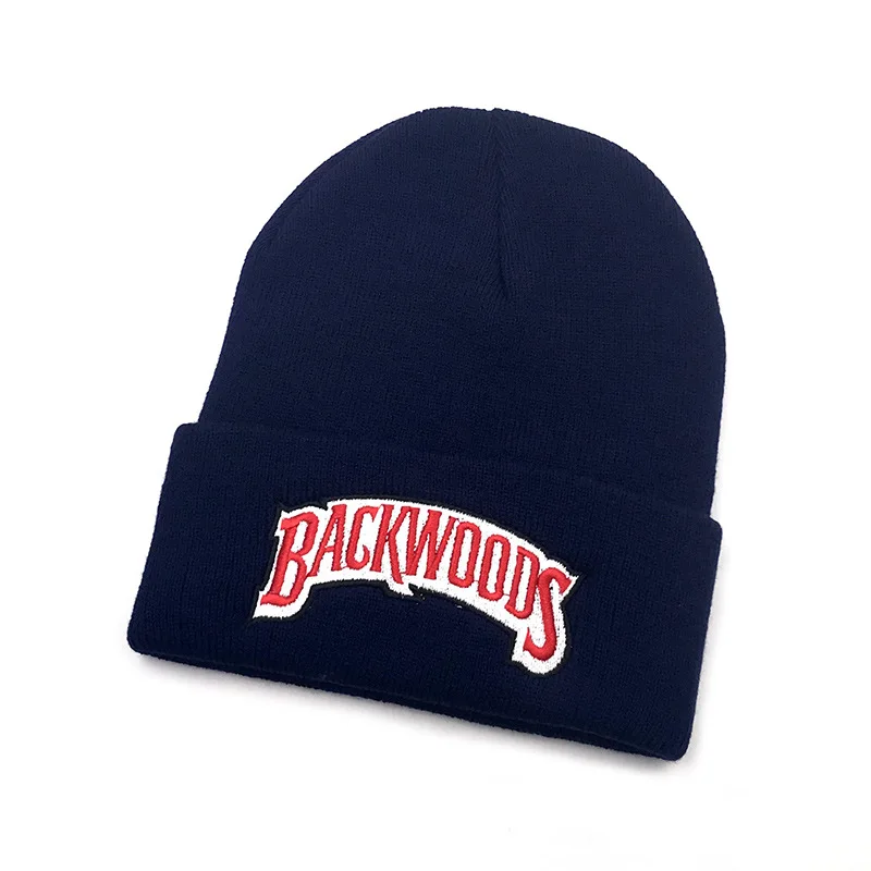 
2021 New Fashion Hip Hop Backwoods Knitting Black White Winter Beanie Hat For Men And Women 