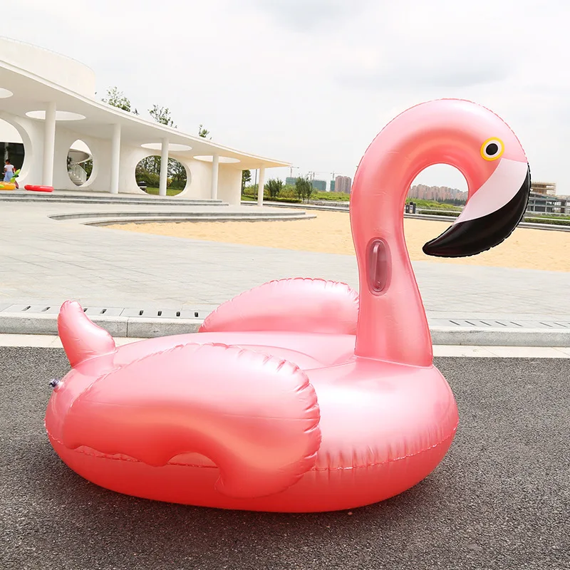 
Inflatable Water Park Toys Inflatable Rose Gold Flamingo Floating Raft 