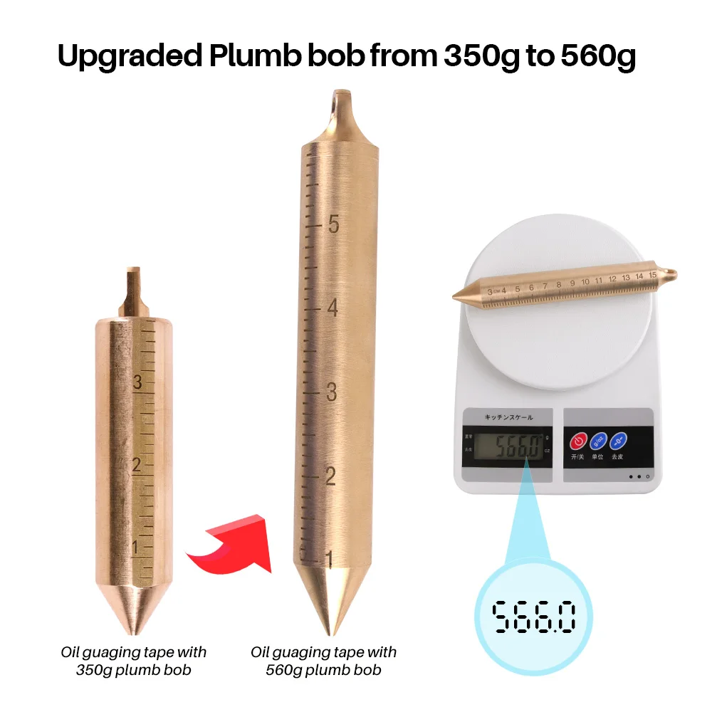 oil tank sounding tape used for oil tank depth gauging Metric and Inch 560g Brass Weight