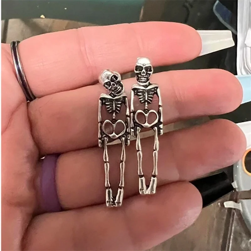 2023 New Halloween Skull Skeleton Drop Earrings for Women Fashion Punk Charm Ghost Earrings Jewelry Party Gifts