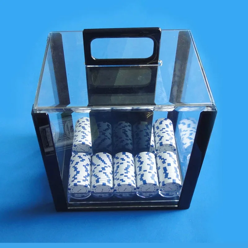 1000PCS Large Acrylic Transparent Baccarat Table Accessories Chips Case Multiple Poker Chips Box