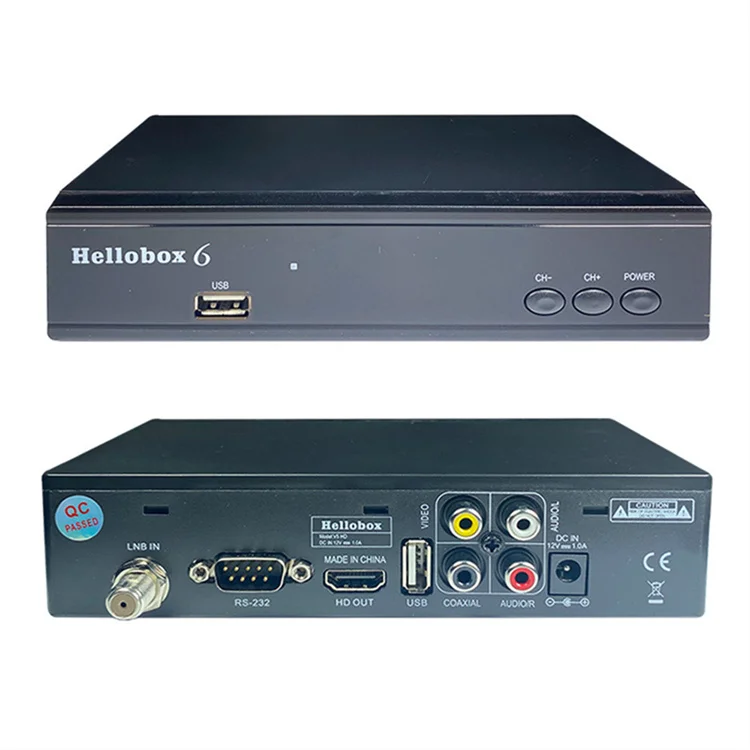 Hellobox 6 H.265 HEVC 1080P Full HD Satellite TV Receiver Power vu DVB S2/S2X set top box Hellobox 6
