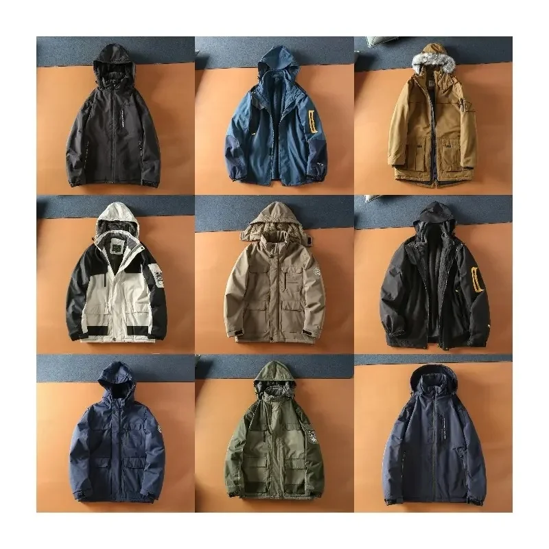 Mens Winter Coats Warm Puffer Jacket Thicken Winter Parka Padded Outwear with Hood