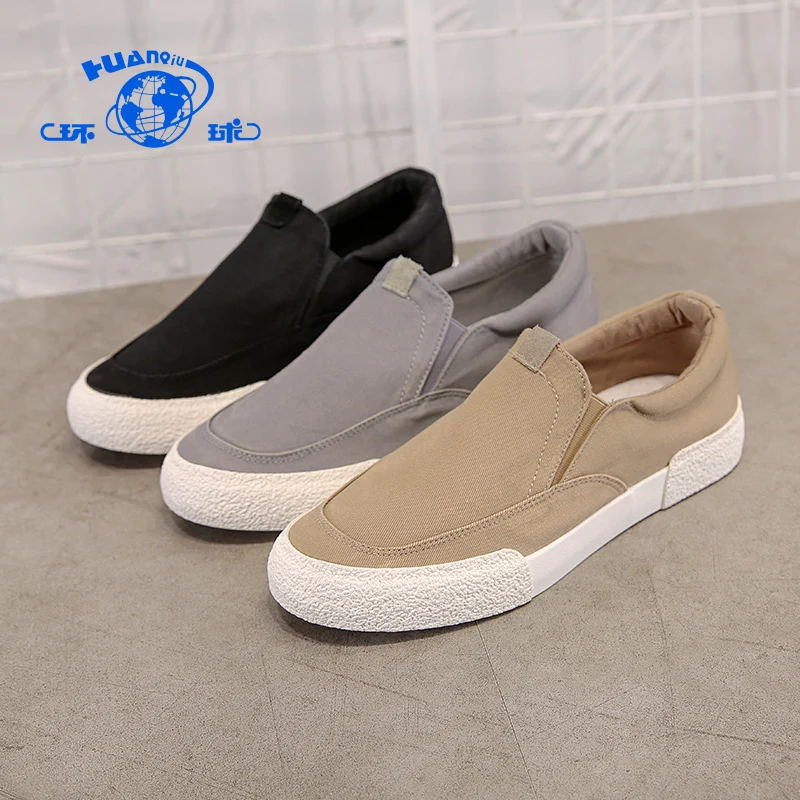 
HUANQIU2020 Wholesale Men Shoes Light Slip On Casual Shoes Male Canvas Sneaker Shoes 