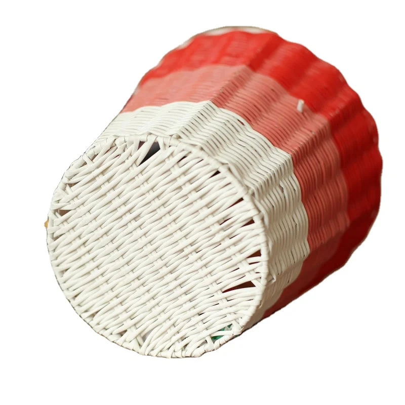 Portable Waterproof Plastic Weaving Basket for Clothing Storage