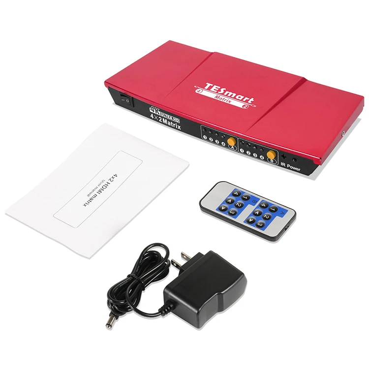 Support RS232 IR remote multiviewer HDMI matrix 4*2 matrix switch 4x2