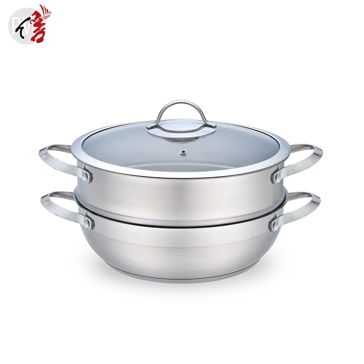 realwin 3 pieces 4.5 liter stainless steel steamer stew pot set with icool handle