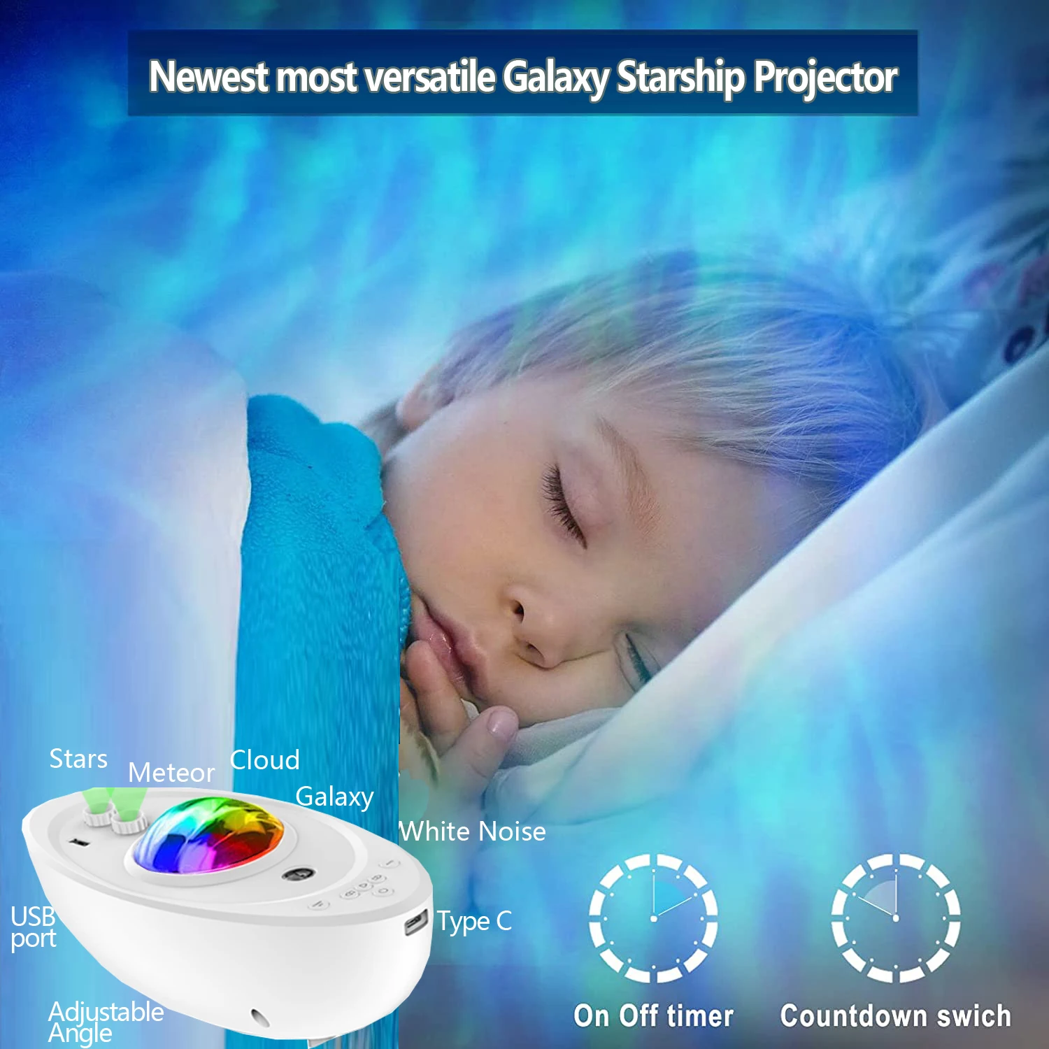 WIFI Smart APP Galaxies Projector includes 3 main Scenes of Aurora Starry Sky Planets music led sky projector