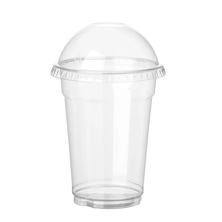 China Factory custom logo 700ml 500ml  injection disposable pp plastic cup with lid milk tea boba cup bubble tea cup