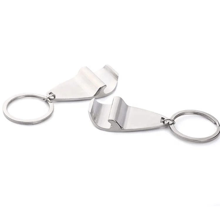 Custom Silver Metal Stainless Steel Laser Bottle Opener Keychain Promotional Keyring Bottle Opener
