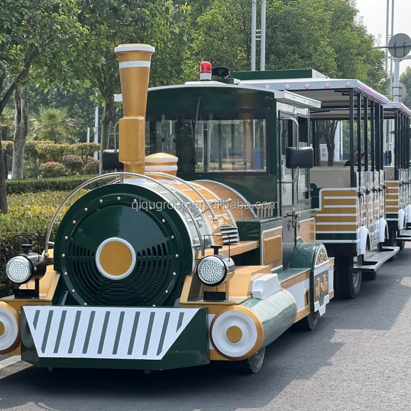 Fully enclosed carriages customized 42 people electric bus sightseeing train set