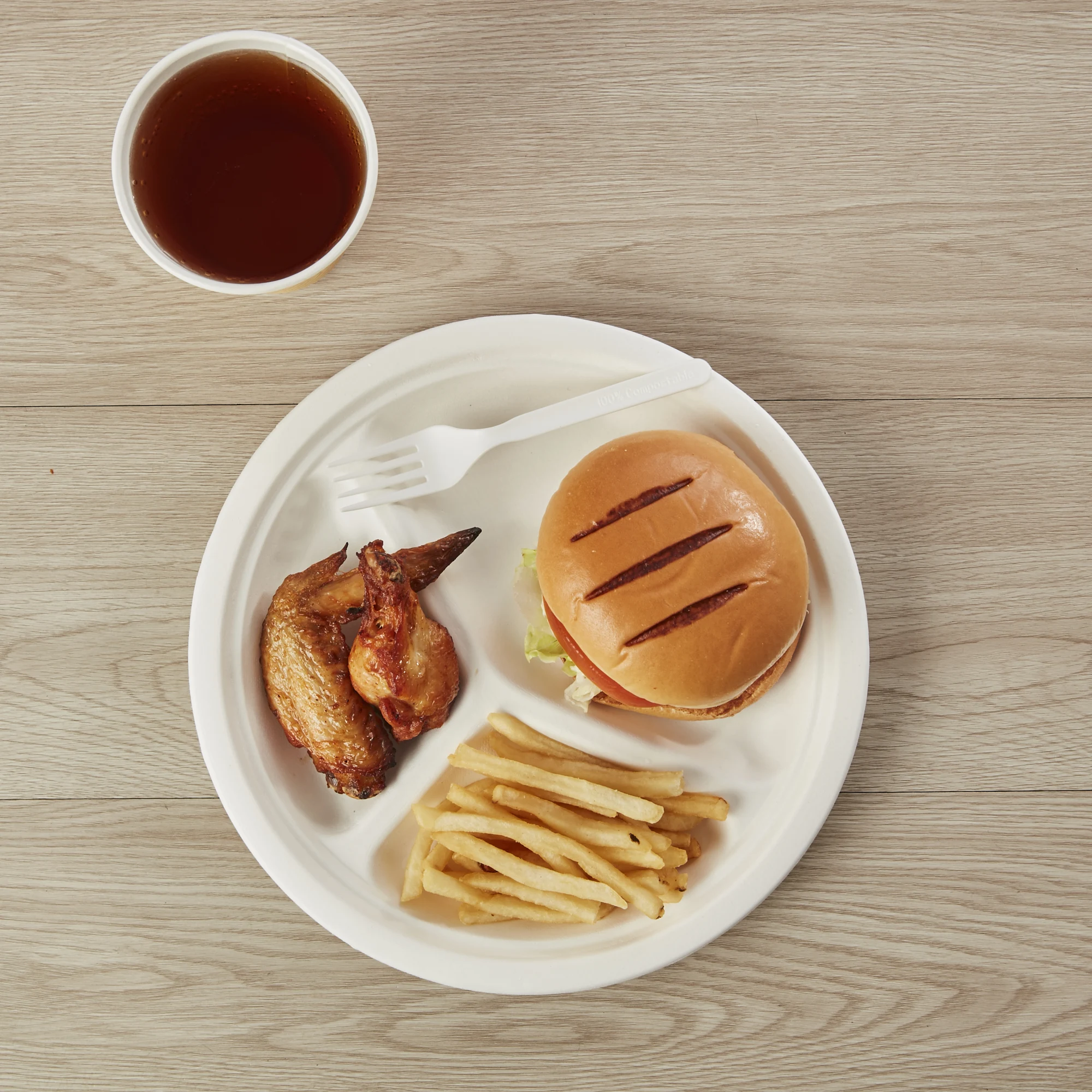 Fantastic quality popular  Durable Disposable Eco-Friendly Food Custom Dinner Divided Plate Dish